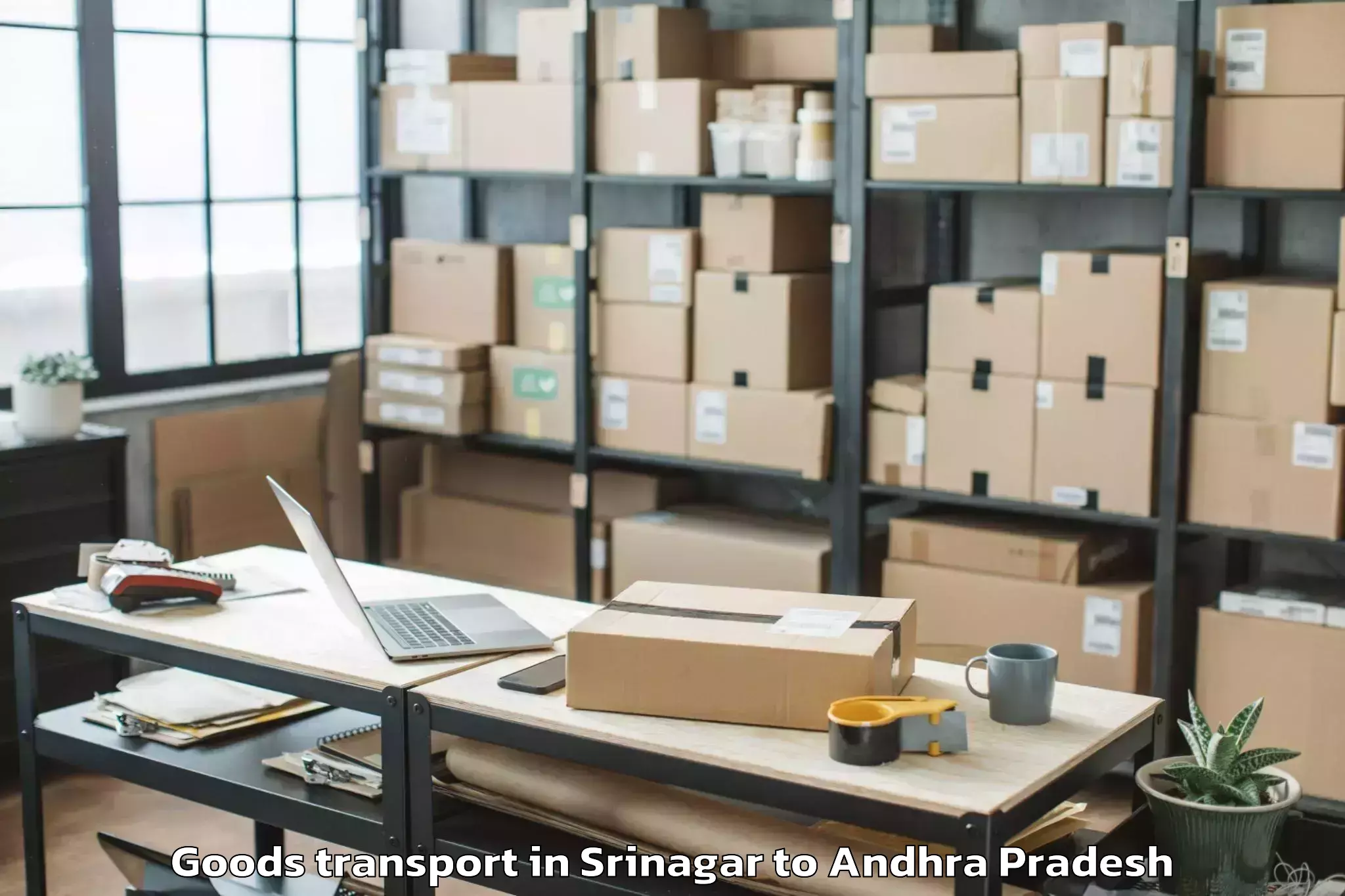 Book Srinagar to Kunavaram Goods Transport Online